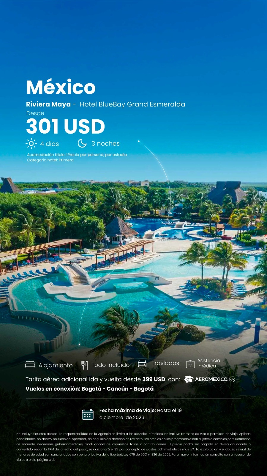 Playa de Punta Cana con palmeras y mar turquesa